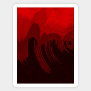 Red and Black Abstract Painting Sticker